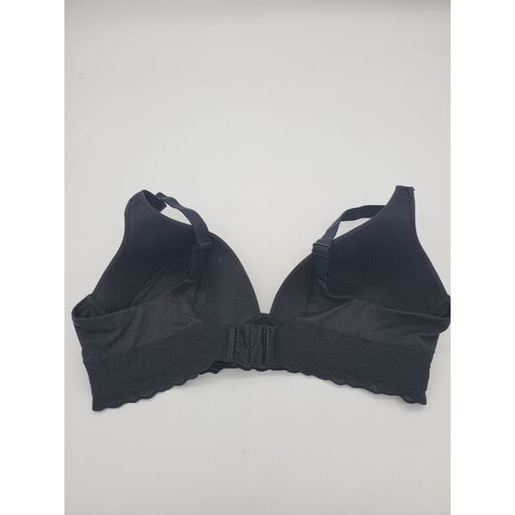 Warners Wire Free Bra 36C Womens Black Padded Adjustable Straps Lace Overlay - Picture 3 of 4